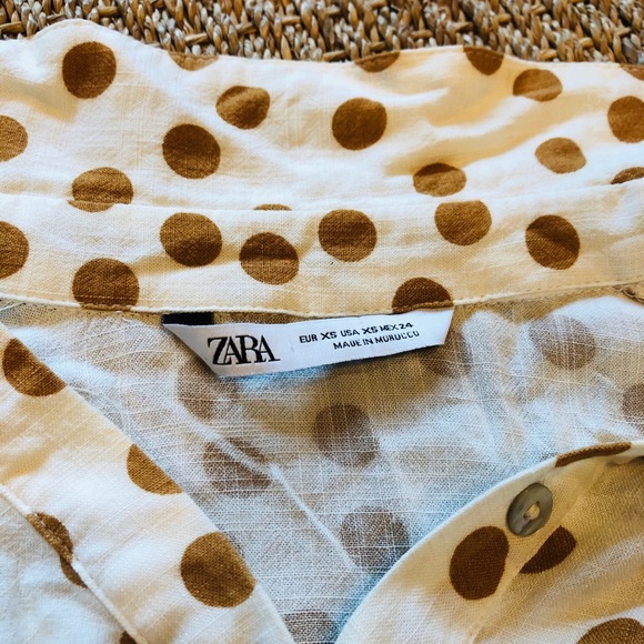 Cream and Brown/Orange Polka Dot Crop Top - Picture 4 of 4